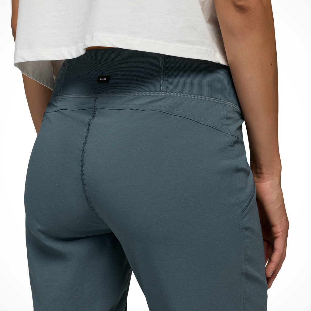Product image: Prana Koen Mid Rise Daily Pant Grey Blue womens 2026, shown from the back.