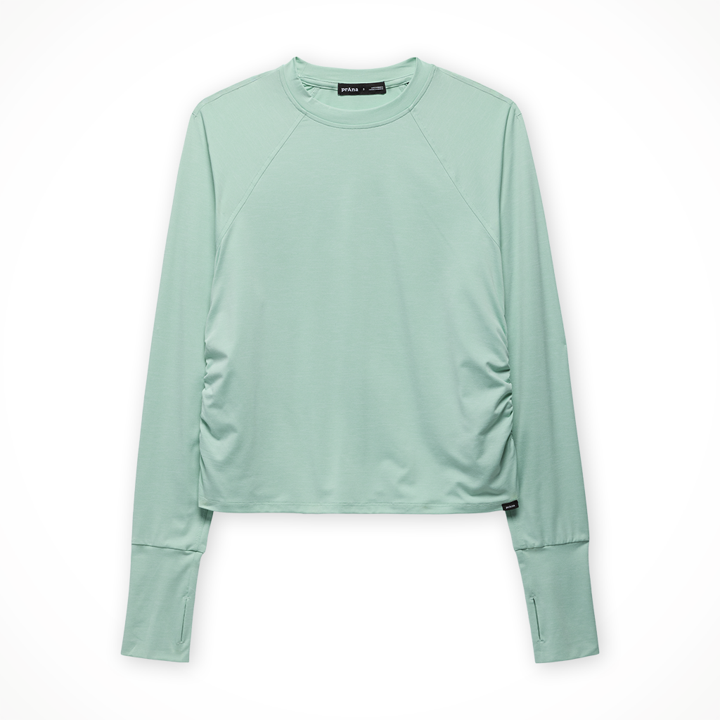 Product image: Prana Sol Searcher LS Crew Sea Glass womens 2026, shown in primary marketing view.