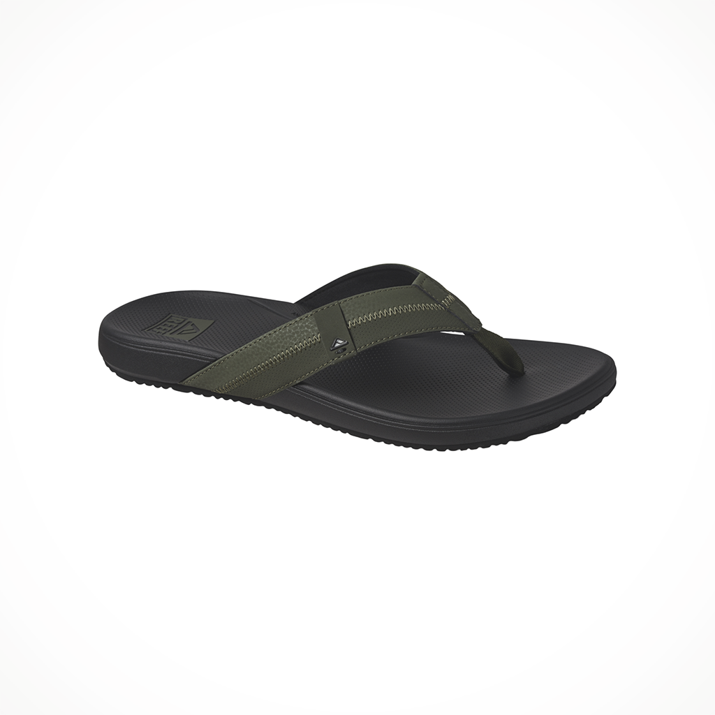 Product image: Reef Cushion Phantom 2 Olive Gum Mens 2026, shown from a three-quarter angled view.