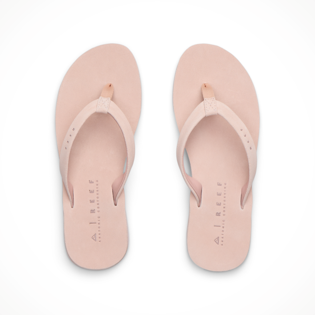 Product image: Reef Ojai Classic Slim Blush Suede Womens 2026, shown from above.