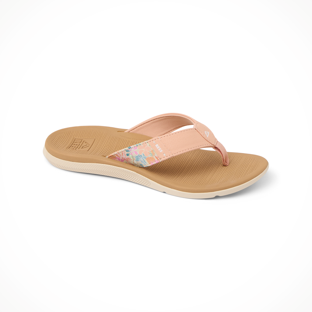 Product image: Reef Santa Ana Peach Tan Womens 2026, shown from a three-quarter angled view.
