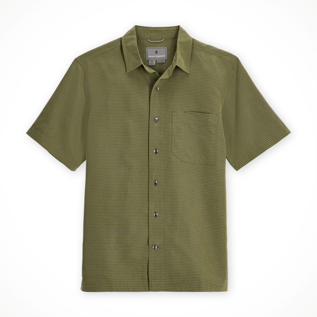Product image: Royal Robins Desert Pucker Dry Short Sleeve Olive Mens 2026, shown in primary marketing view.