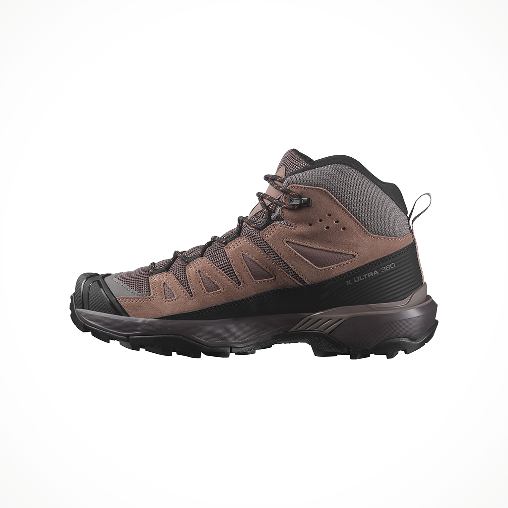 Product image: Salomon ULTRA 360 LTR MID GTX Peppercorn womens 2025, shown from the left side profile.