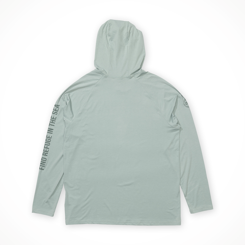 Product image: Salty Crew Mariner Lite UV Hoodie Marine Mens 2026, shown from the back.