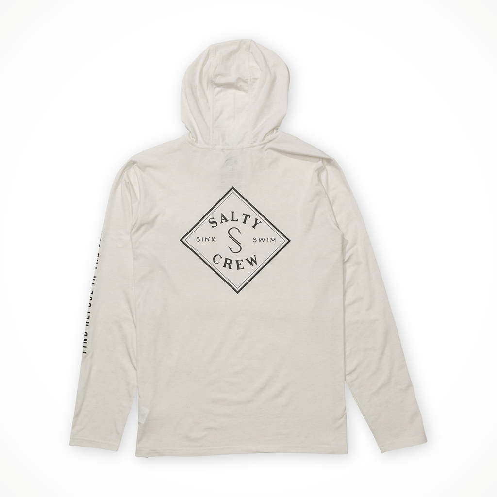 Product image: Salty Crew Tippot Pocket UV Hoodie White Mens 2026, shown from the back.