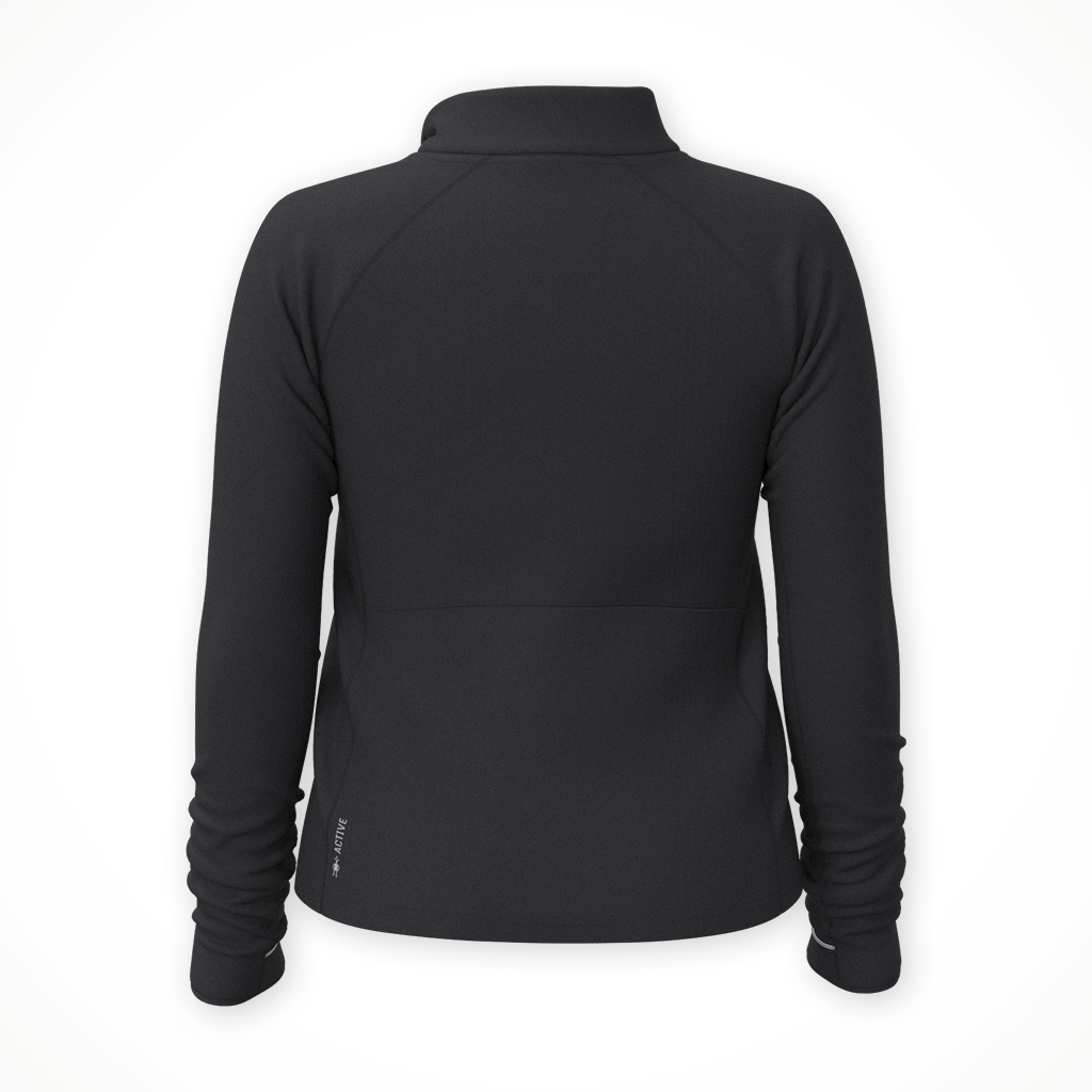 Product image: Smartwool Active Fleece hlf Zip Black Wo Mens 25, shown from the back.