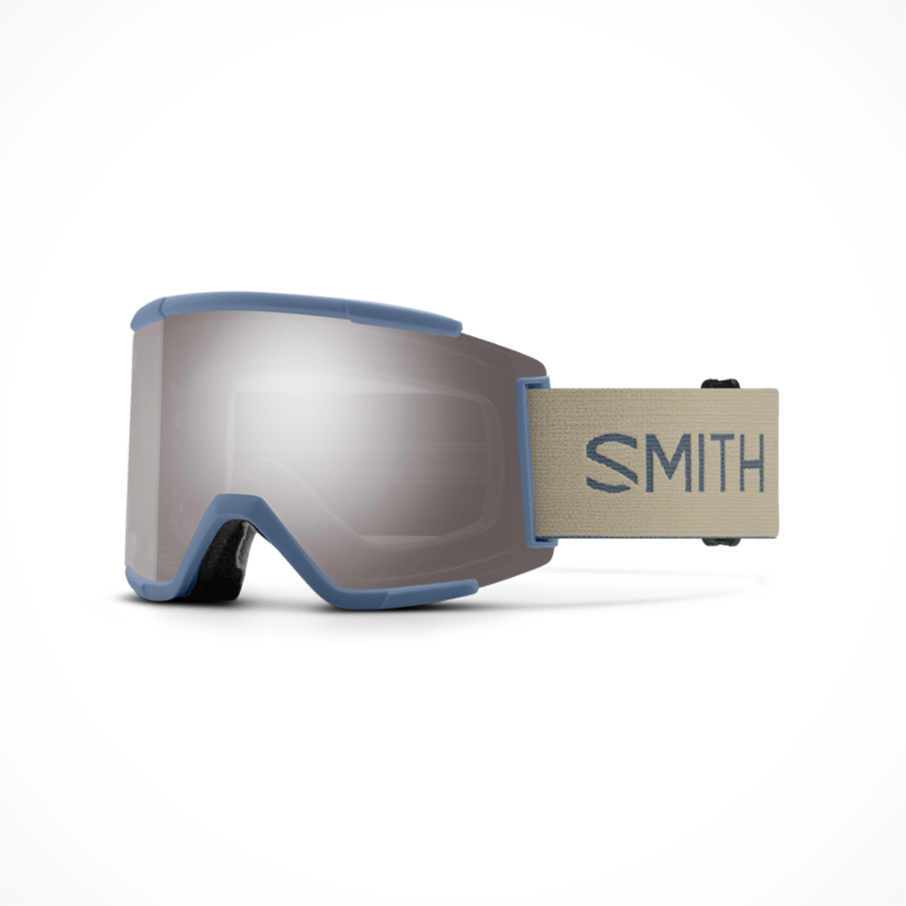 Product image: Smith Squad XL Granite Blue Chromapop Sun Platinum Mirror Goggle 2025, shown in primary marketing view.