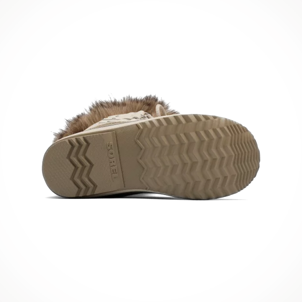 Product image: Sorel Joan Of Arctic WP fawn omega Taupe womens 2025, showing the bottom view.
