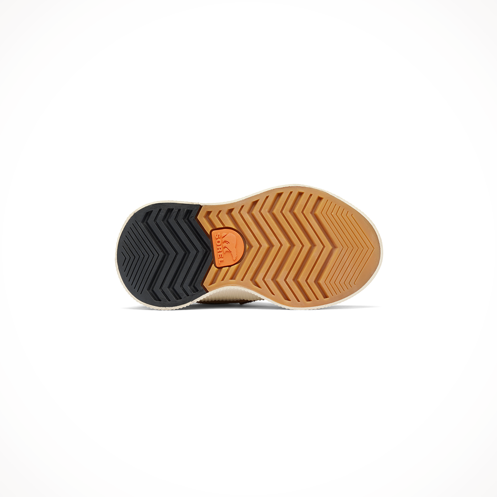 Product image: Sorel Out N About IV Strap WP Taffy Black Kids 2024, showing the bottom view.
