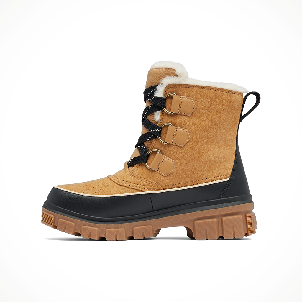 Product image: Sorel Tivoli IV Curry Black womens 2025, shown from the left side profile.