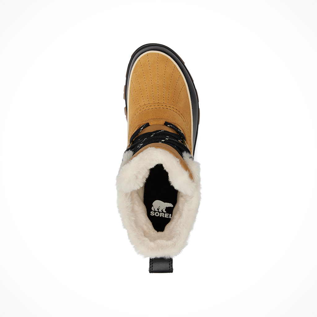 Product image: Sorel Tivoli IV Curry Black womens 2025, shown from above.