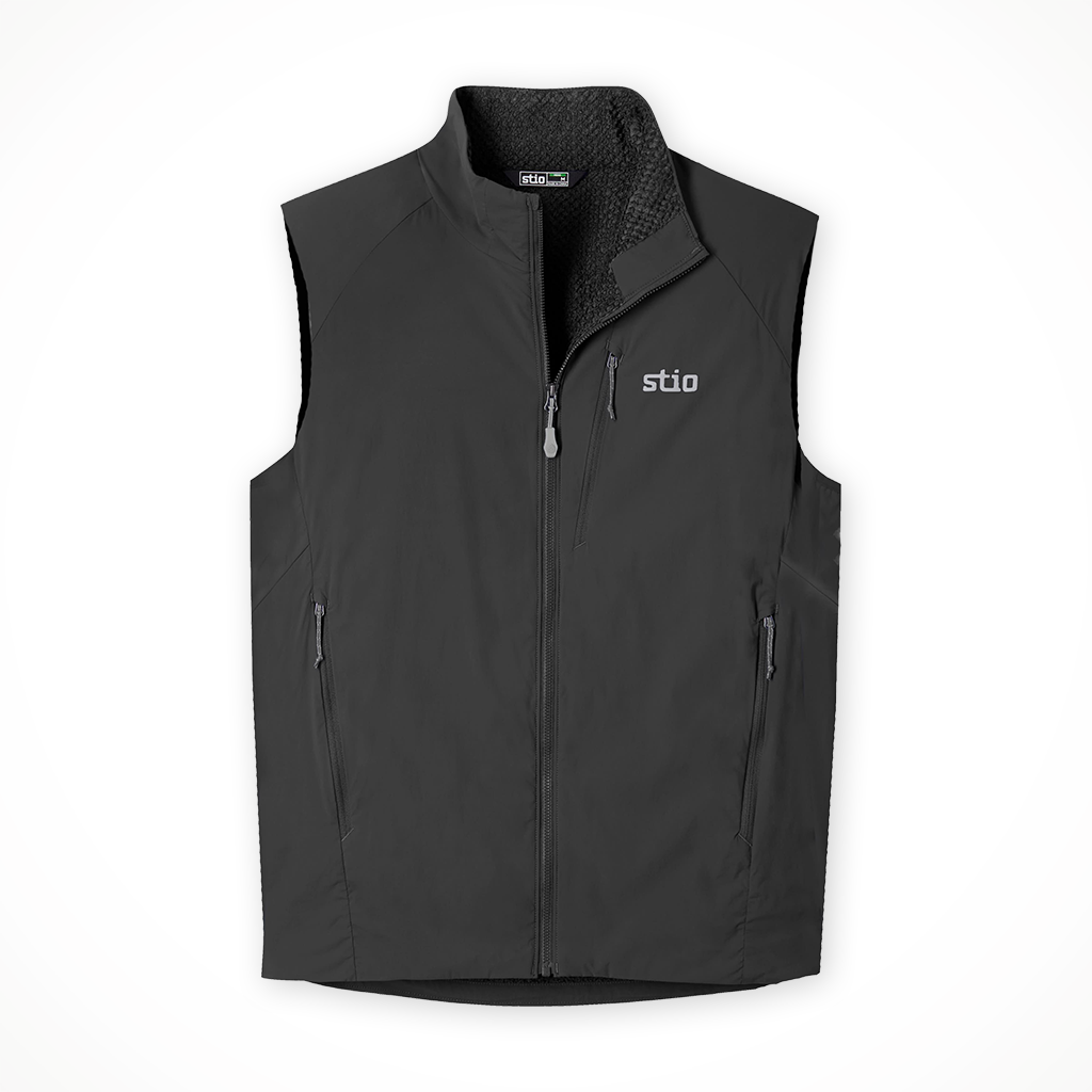 Product image: Stio Dawner Vest Boundary Black Mens 2026, shown in primary marketing view.