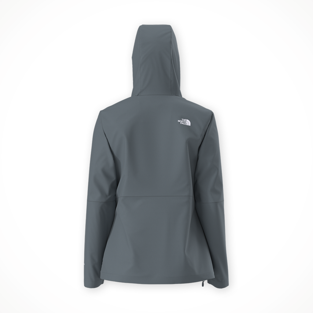 Product image: TNF Alta Vista Rain Jacket Granite Grey Womens 2026, shown from the back.