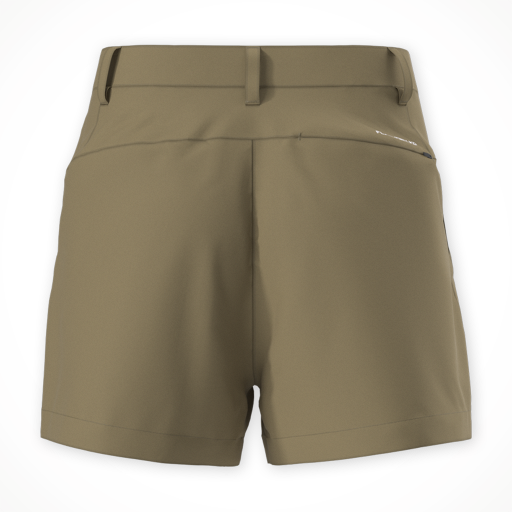 Product image: TNF Basin Short 5 Inch cedar womens 2026, shown from the back.