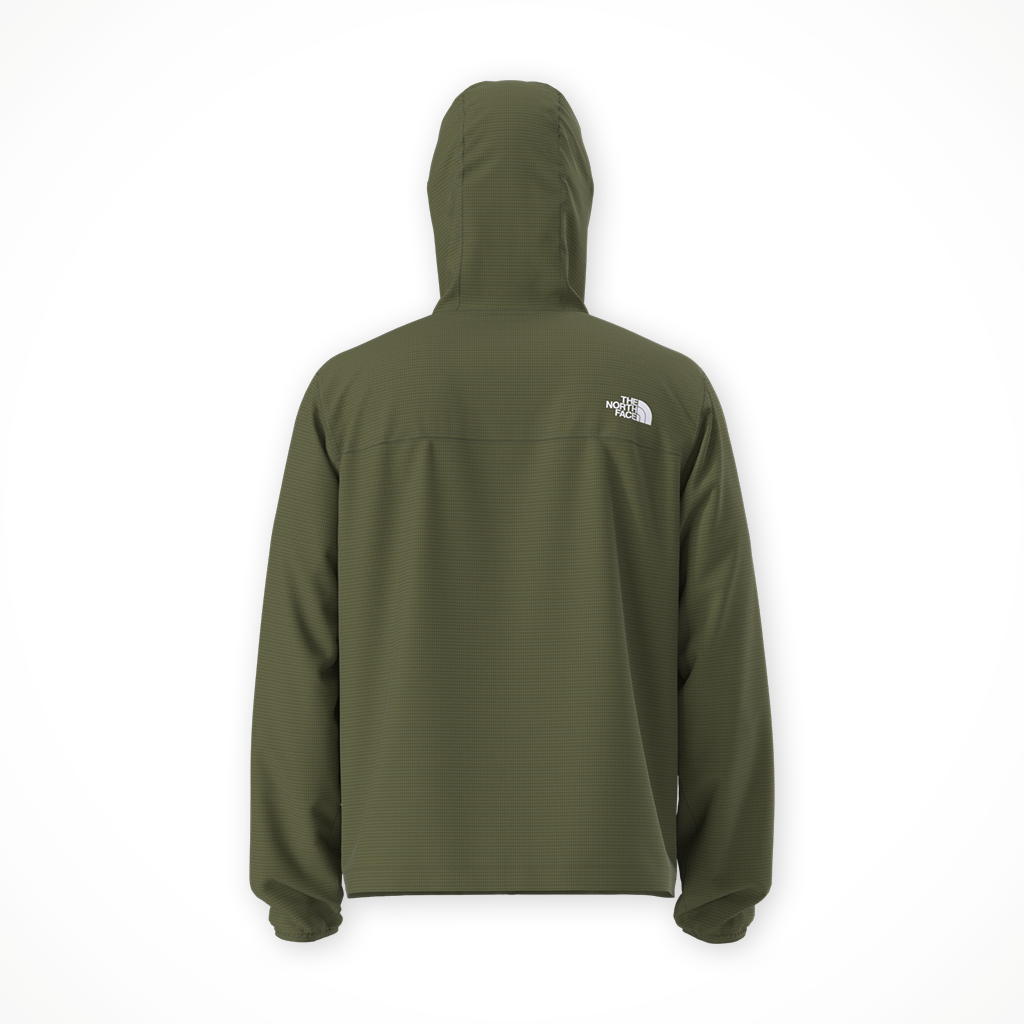 Product image: TNF Cyclone W Ind Jacket Woodland Green mens 2026, shown from the back.