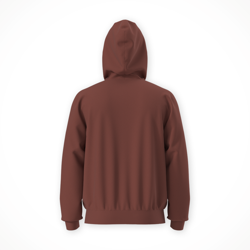 Product image: TNF Evolution Simple Dome Reg H Oodie Iron Clay mens 2026, shown from the back.