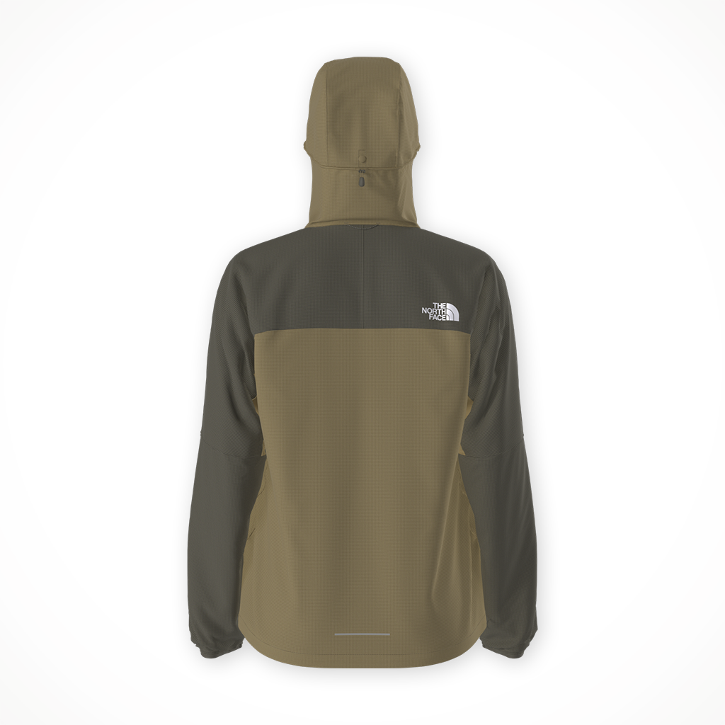 Product image: TNF Futurefleece Wind Jacket Cedar New Taupe Green Womens 2026, shown from the back.
