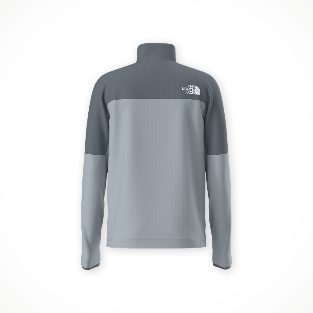 Product image: TNF Hike Mid Layer F Ull Zip Frost Grey Granite Grey Kids 2026, shown from the back.