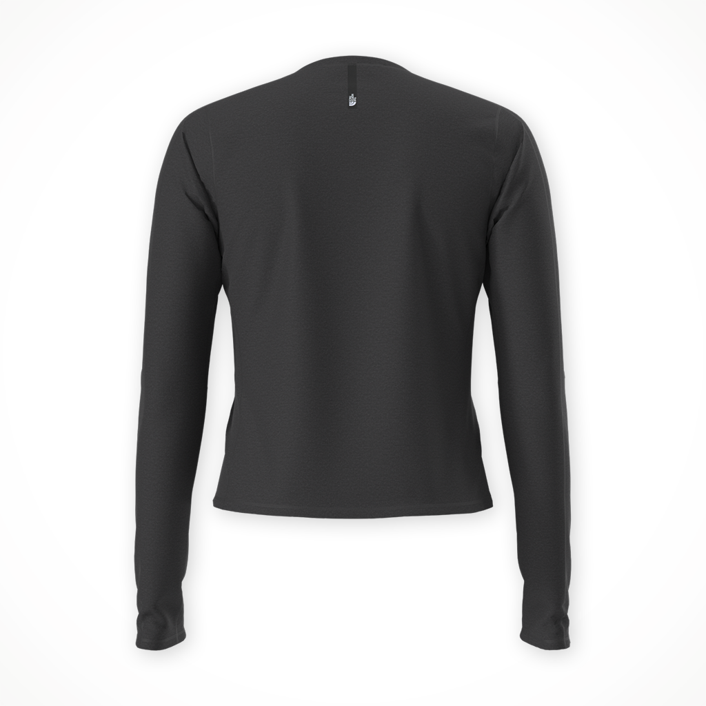 Product image: TNF Jaida LS TNF Black Dark Heather Womens 2026, shown from the back.