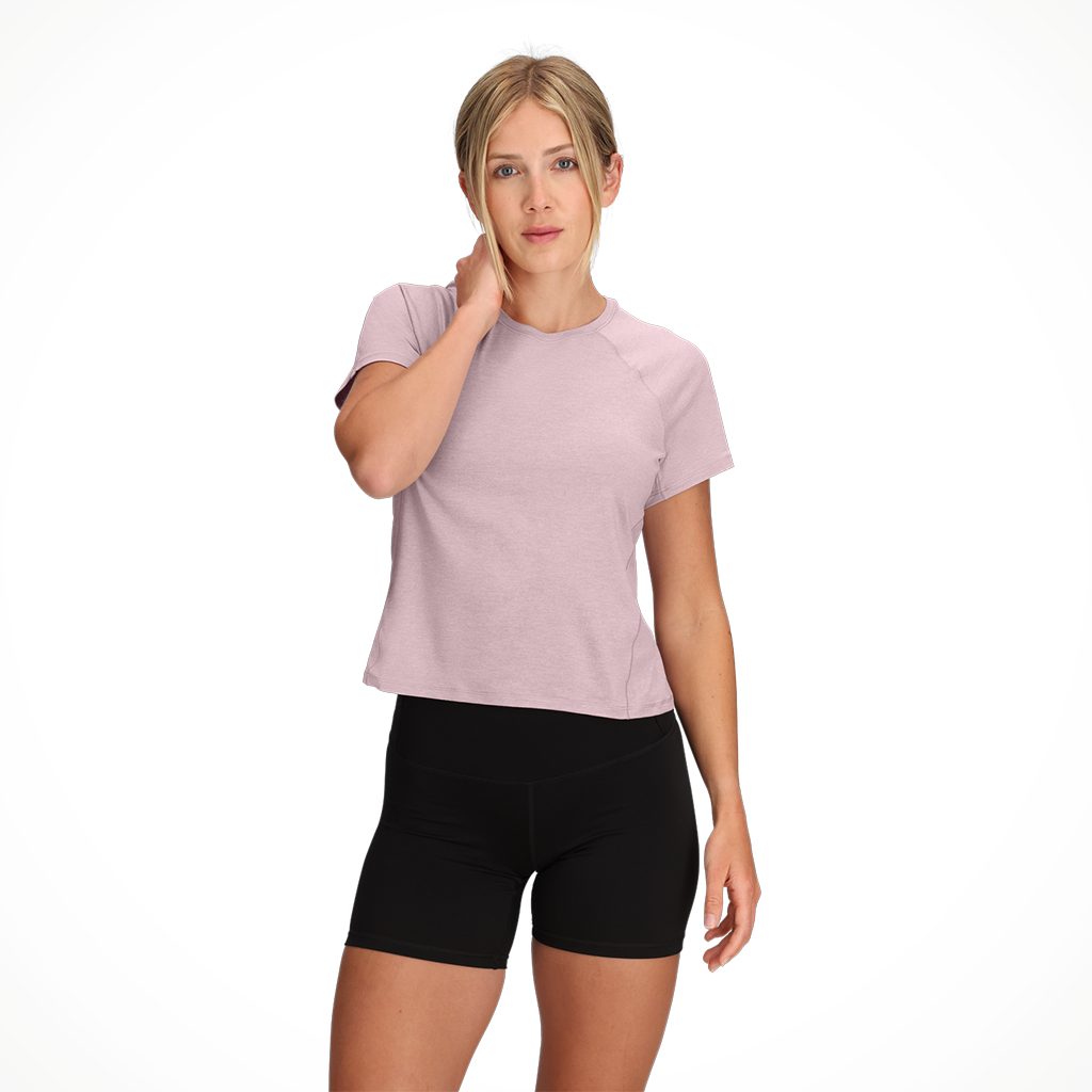 Product image: TNF Jaida SS Tee Metal Pnk Heather Womens 2026 alt1.