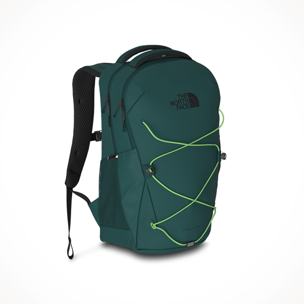 The North Face JESTER Backpack: Duck Green Dark Heather/Black The North Face JESTER Backpack: Duck Green Dark Heather/Black
