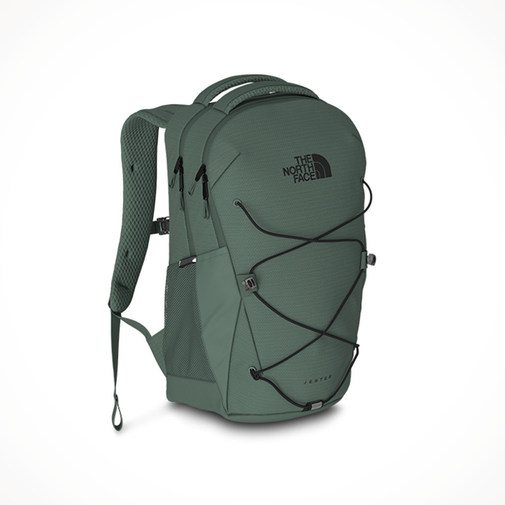 The North Face JESTER Backpack: Duck Green Dark Heather/Black The North Face JESTER Backpack: Duck Green Dark Heather/Black