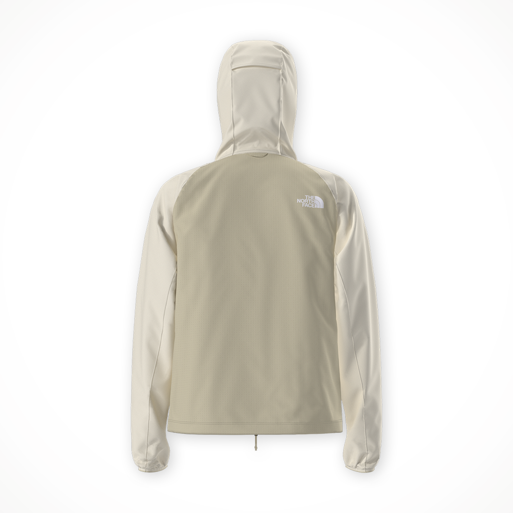 Product image: TNF Lightrange W Oven Jacket White Dune Desert S Tone womens 2026, shown from the back.