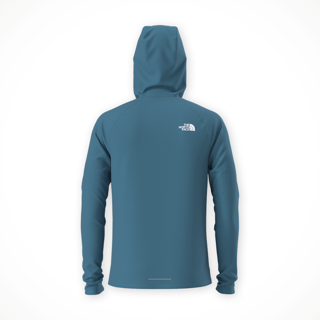 Product image: TNF Sunriser Hoodie Dusk Blue Mens 2026, shown from the back.