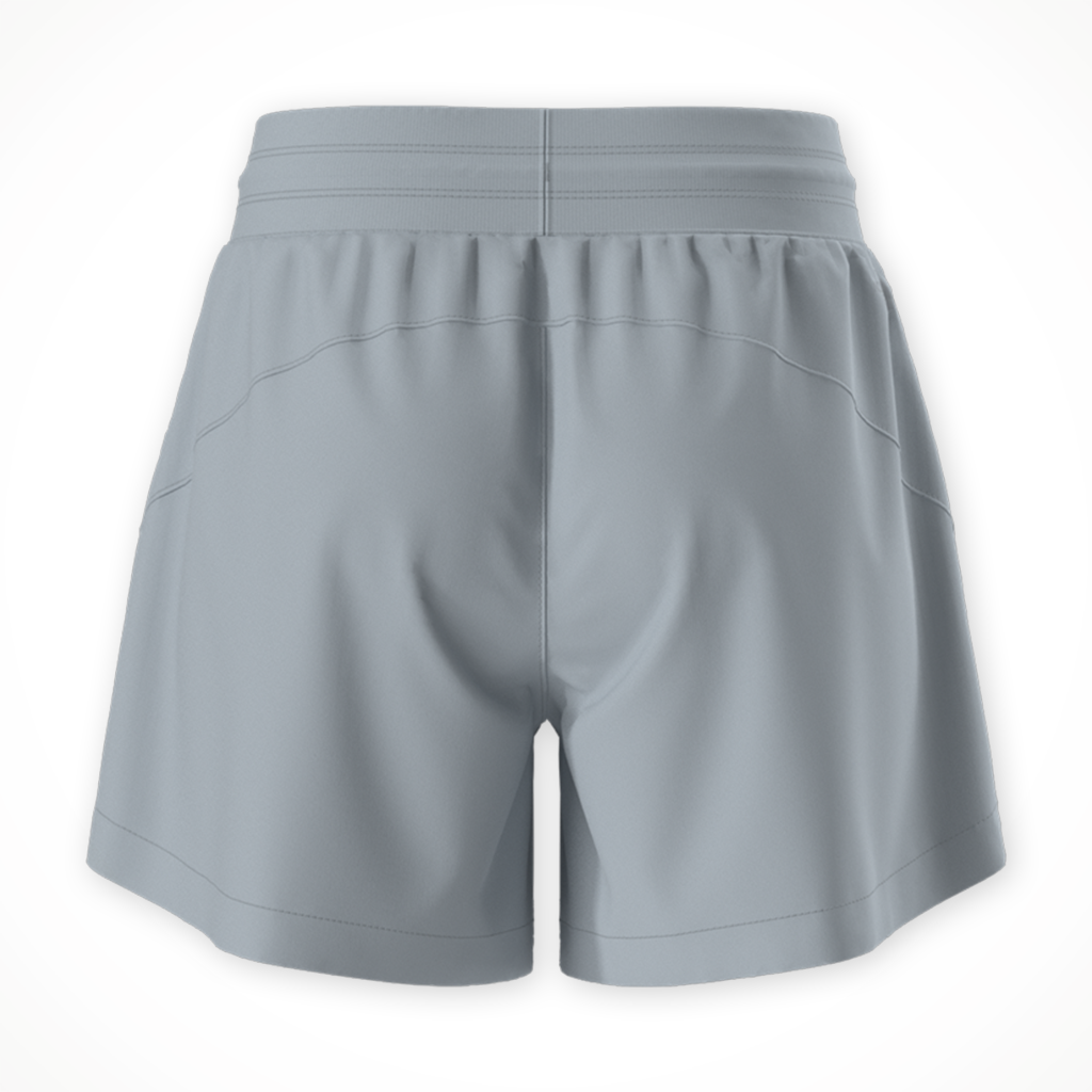 Product image: TNF aphrodite Arise 5 Inch S Hort Frost Grey Womens 2026, shown from the back.
