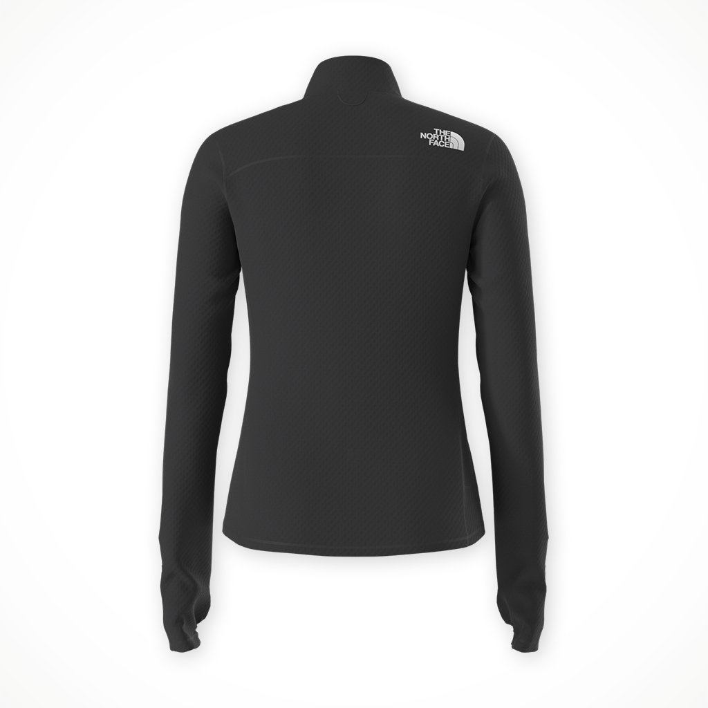 Product image: TNF winter Wrm Pro 14 zip blk womens 25, shown from the back.