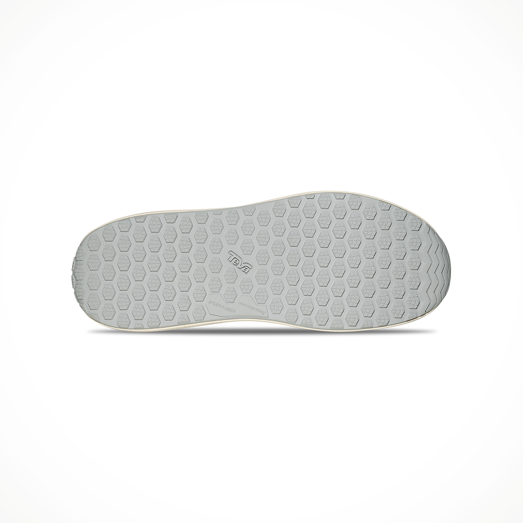 Product image: Teva Hydratrek Fairwind Dark Gull Grey Black Mens 2026, showing the bottom view.