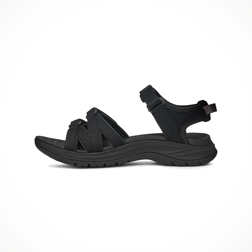 Product image: Teva Tirra Sport Black Womens 2026, shown from the left side profile.