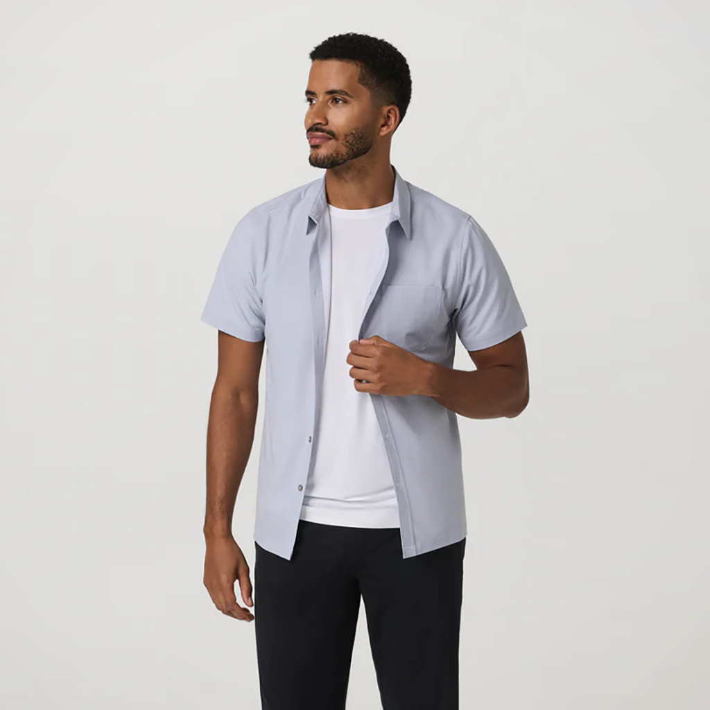 Product image: Vuori Short S Leeve Bridge Button D Own Atmostphere S Tripe mens 2026 alt1.