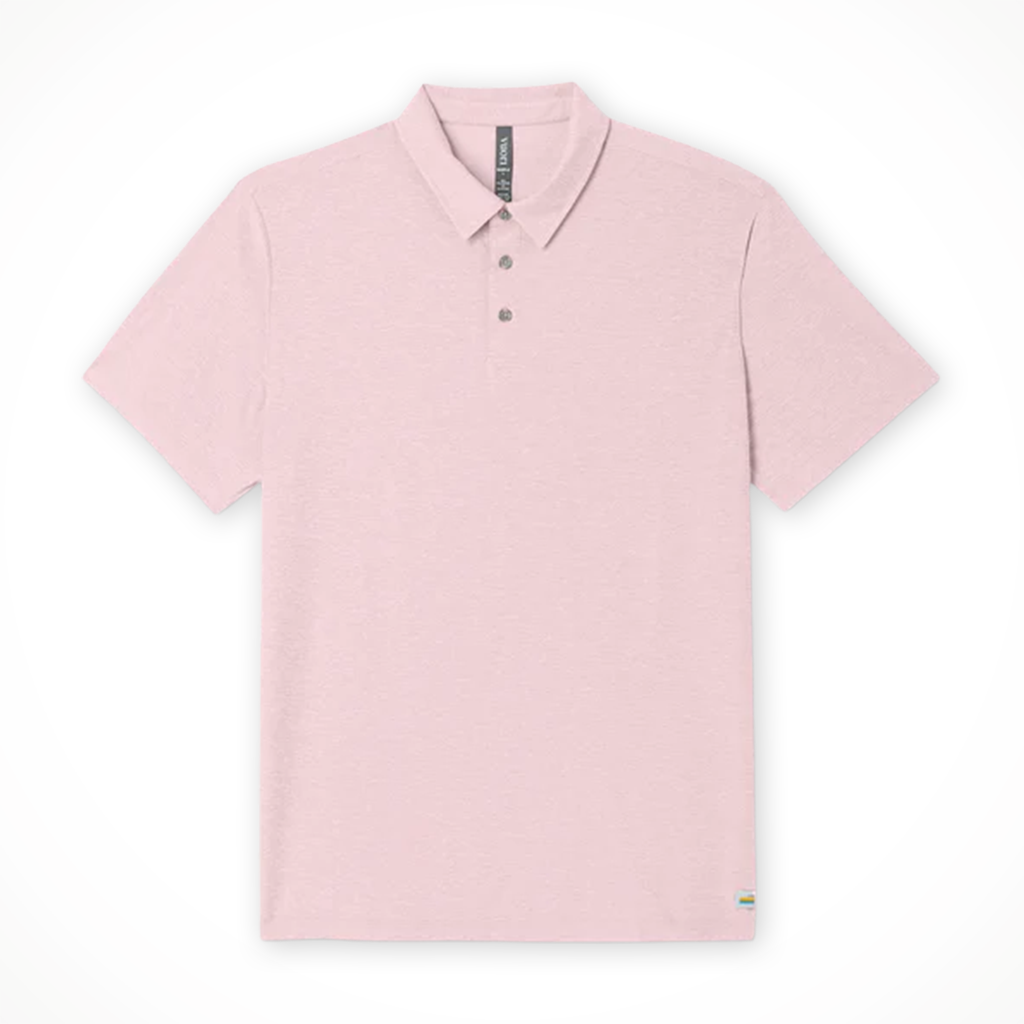 Product image: Vuori strato Tech polo Faded Rose mens 2026, shown in primary marketing view.