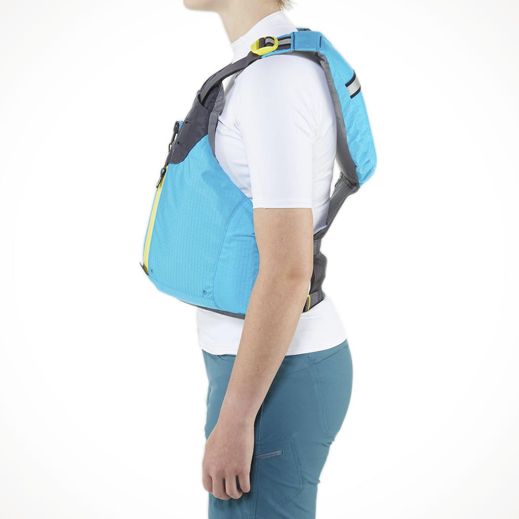 NRS Zoya Womens PFD Teal Model Side