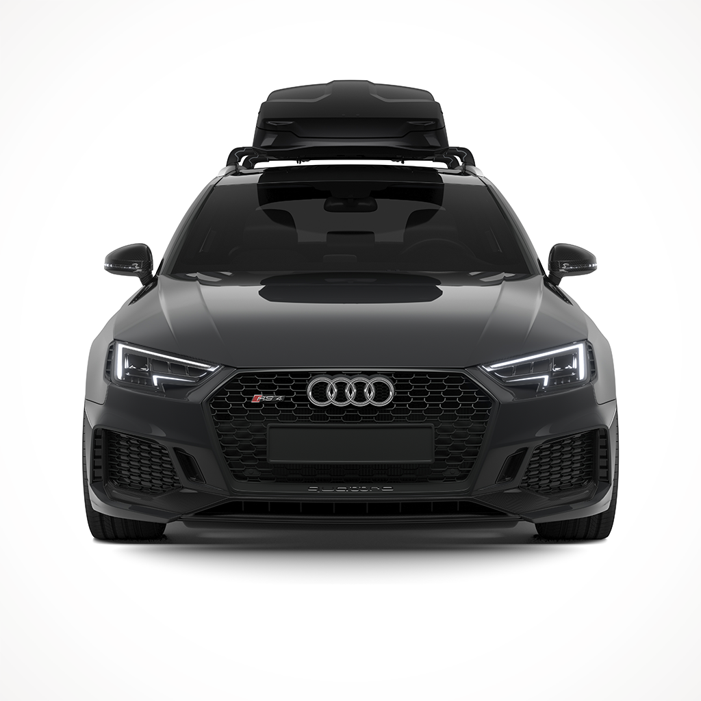 Thule Vector M 2 Rooftop Cargo Carrier Black Car Front View